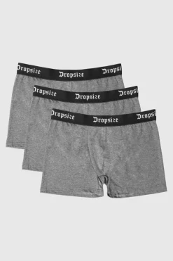 Boxershorts<Dropsize Boxershorts 3'Er Pack Grey Melange