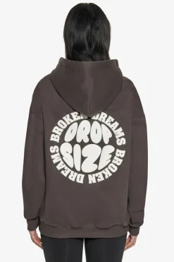 Frauen<Dropsize Broken Dreams Circle Hoodie Washed Black