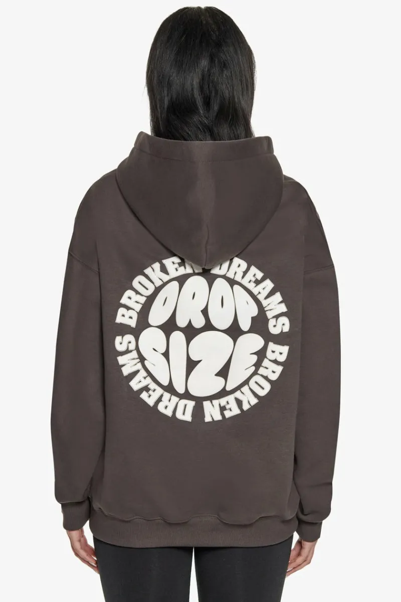 Frauen<Dropsize Broken Dreams Circle Hoodie Washed Black