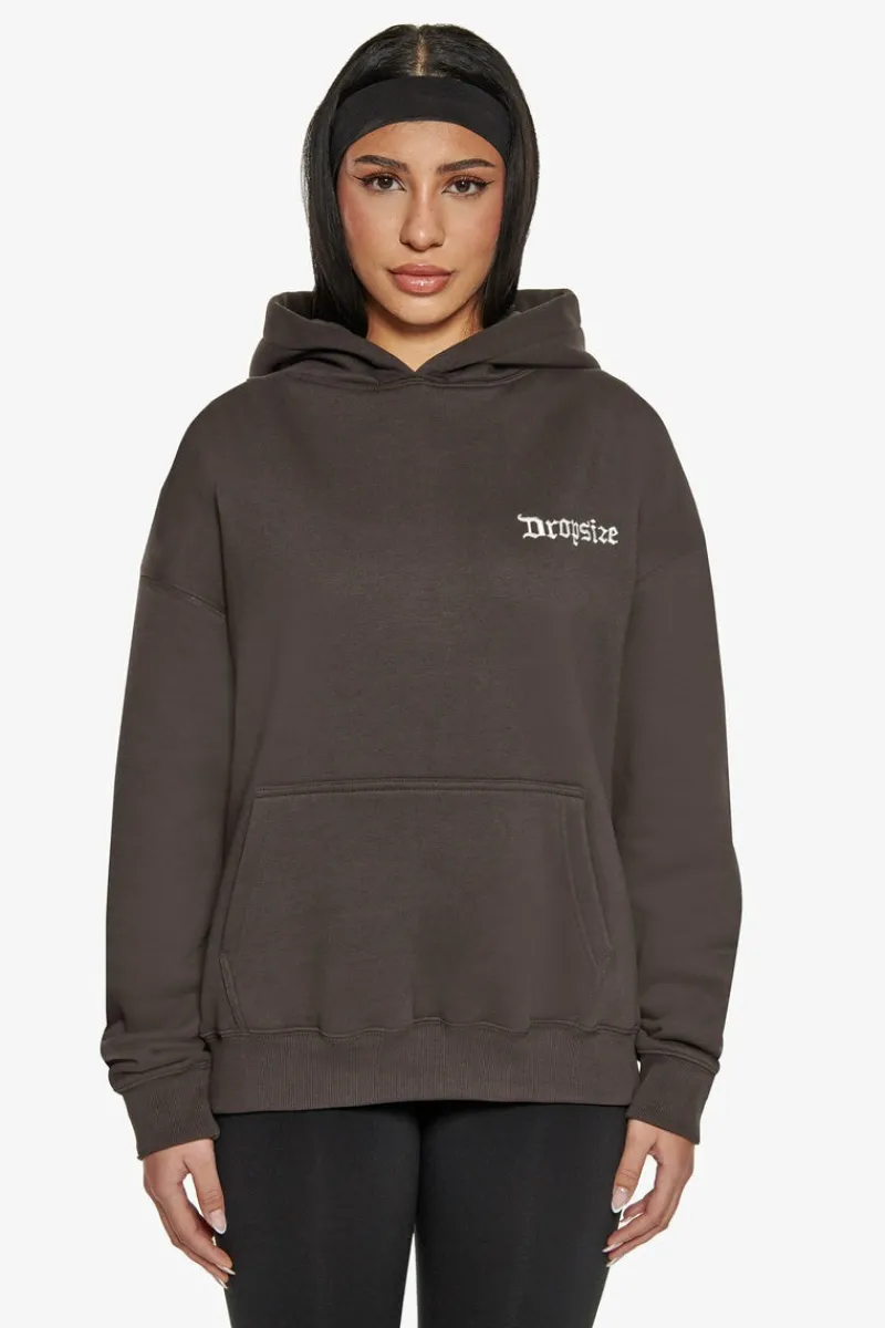 Frauen<Dropsize Broken Dreams Circle Hoodie Washed Black
