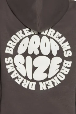 Frauen<Dropsize Broken Dreams Circle Hoodie Washed Black
