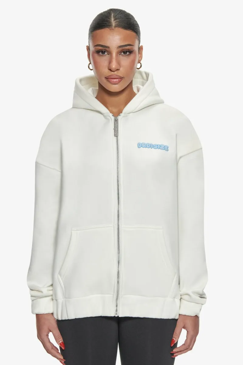 Frauen<Dropsize Essential Crew Zip Hoodie Cream White