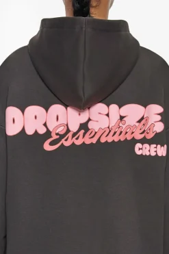 Frauen<Dropsize Essential Crew Zip Hoodie Washed Black