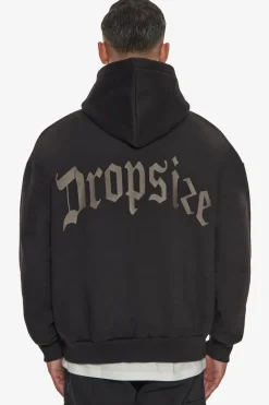 Hoodie<Dropsize Heavy Backlogo Hoodie Black / Chocolate