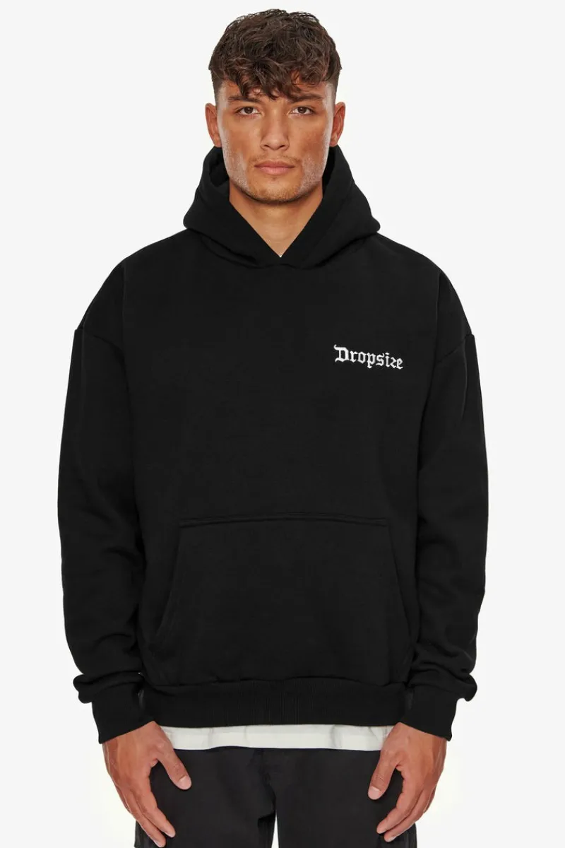 Hoodie<Dropsize Heavy Backlogo Hoodie Black / White