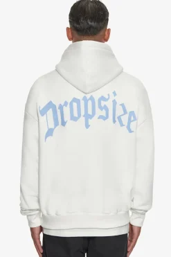 Hoodie<Dropsize Heavy Backlogo Hoodie Washed White / Baby Blue