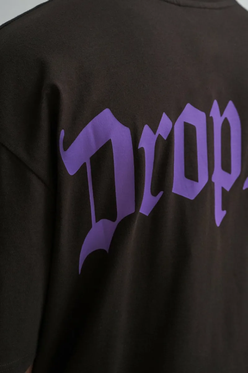 T-Shirt<Dropsize Heavy Backprint T-Shirt Washed Black/ Purple