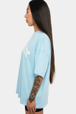 Frauen<Dropsize Heavy Big Logo T-Shirt Baby Blue