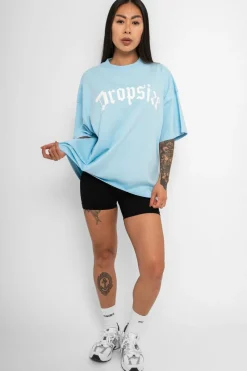 Frauen<Dropsize Heavy Big Logo T-Shirt Baby Blue