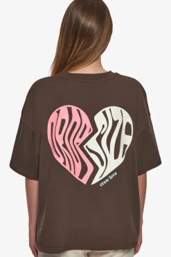 Frauen<Dropsize Heavy Broken Heart T-Shirt Chocolate Brown