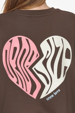 Frauen<Dropsize Heavy Broken Heart T-Shirt Chocolate Brown