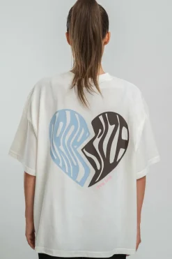 Frauen<Dropsize Heavy Broken Heart T-Shirt Cream White