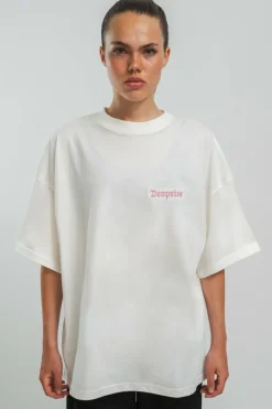 Frauen<Dropsize Heavy Broken Heart T-Shirt Cream White
