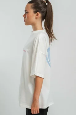 Frauen<Dropsize Heavy Broken Heart T-Shirt Cream White