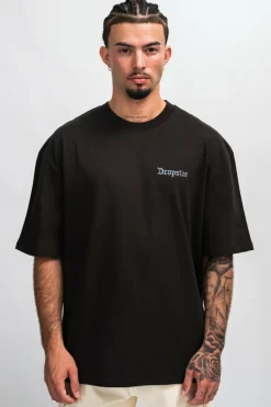 T-Shirt<Dropsize Heavy Crew Heart T-Shirt Washed Black