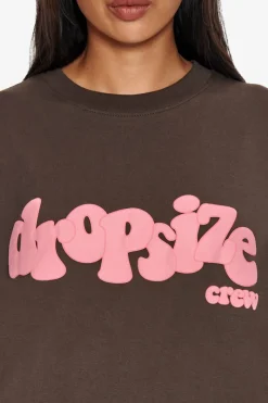 Frauen<Dropsize Heavy Crew T-Shirt Chocolate/ Pink