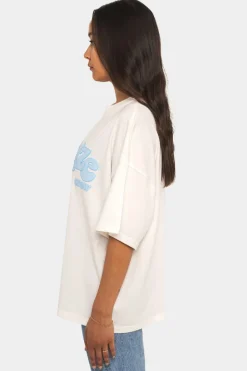 Frauen<Dropsize Heavy Crew T-Shirt Cream/ Baby Blue
