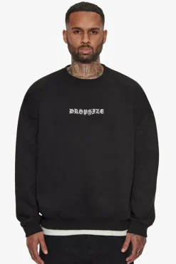 Sweater<Dropsize Heavy Crime Crewneck Sweater Black
