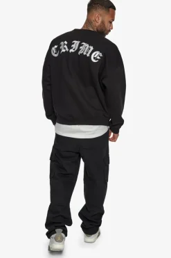 Sweater<Dropsize Heavy Crime Crewneck Sweater Black