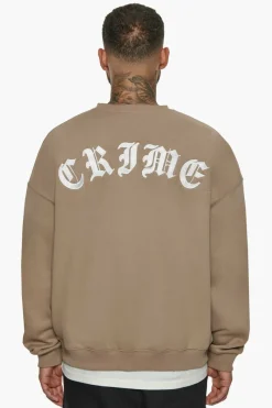 Sweater<Dropsize Heavy Crime Crewneck Sweater Silver Mink