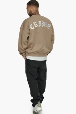 Sweater<Dropsize Heavy Crime Crewneck Sweater Silver Mink
