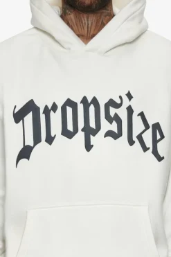 Hoodie<Dropsize Heavy Frontlogo Hoodie Cream / Grey