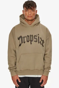 Hoodie<Dropsize Heavy Frontlogo Hoodie Weathered Teak / Chocolate
