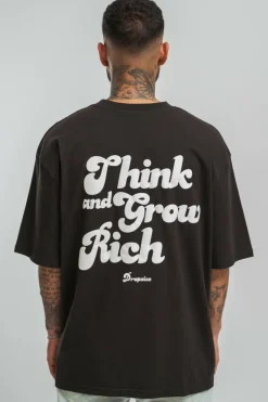 T-Shirt<Dropsize Heavy Grow Rich T-Shirt Washed Black