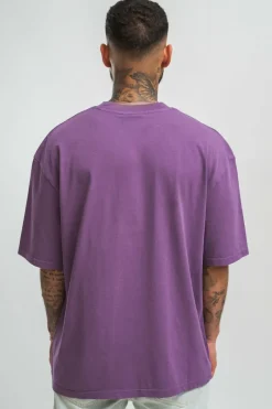 T-Shirt<Dropsize Heavy Hd Front Logo T-Shirt Washed Purple
