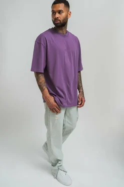T-Shirt<Dropsize Heavy Hd Front Logo T-Shirt Washed Purple