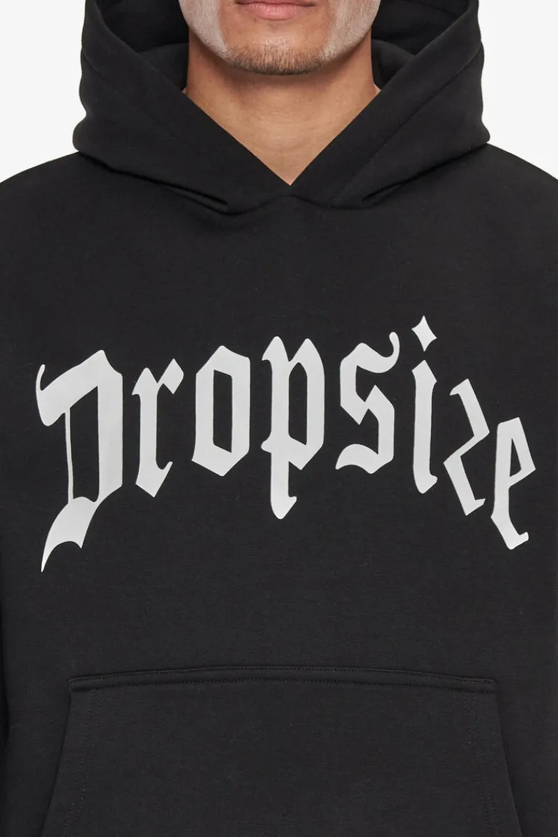 Hoodie<Dropsize Heavy Logo Design Hoodie Black
