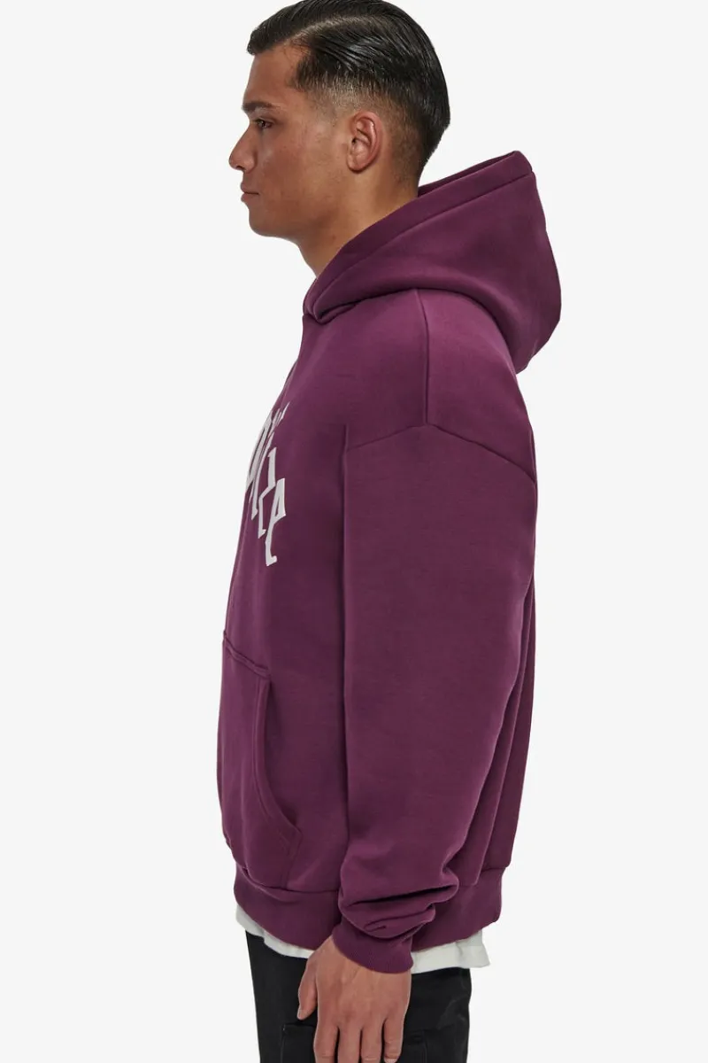Hoodie<Dropsize Heavy Logo Design Hoodie Grape Wine
