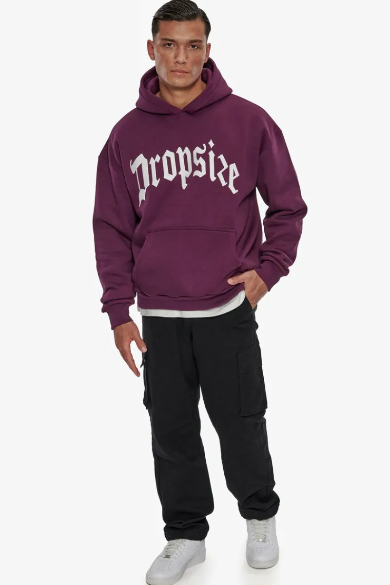 Hoodie<Dropsize Heavy Logo Design Hoodie Grape Wine