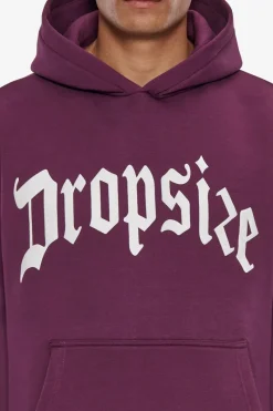 Hoodie<Dropsize Heavy Logo Design Hoodie Grape Wine