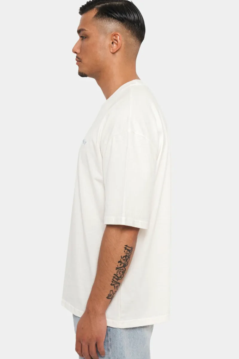 T-Shirt<Dropsize Heavy Overisze Embo T-Shirt Cream/Blue