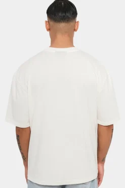 T-Shirt<Dropsize Heavy Overisze Embo T-Shirt Cream/Blue