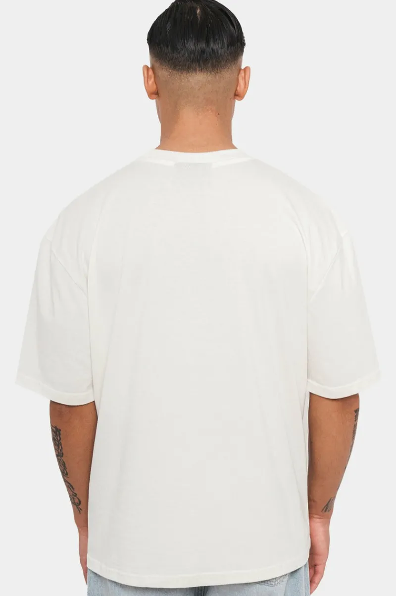 T-Shirt<Dropsize Heavy Overisze Embo T-Shirt Cream/Blue