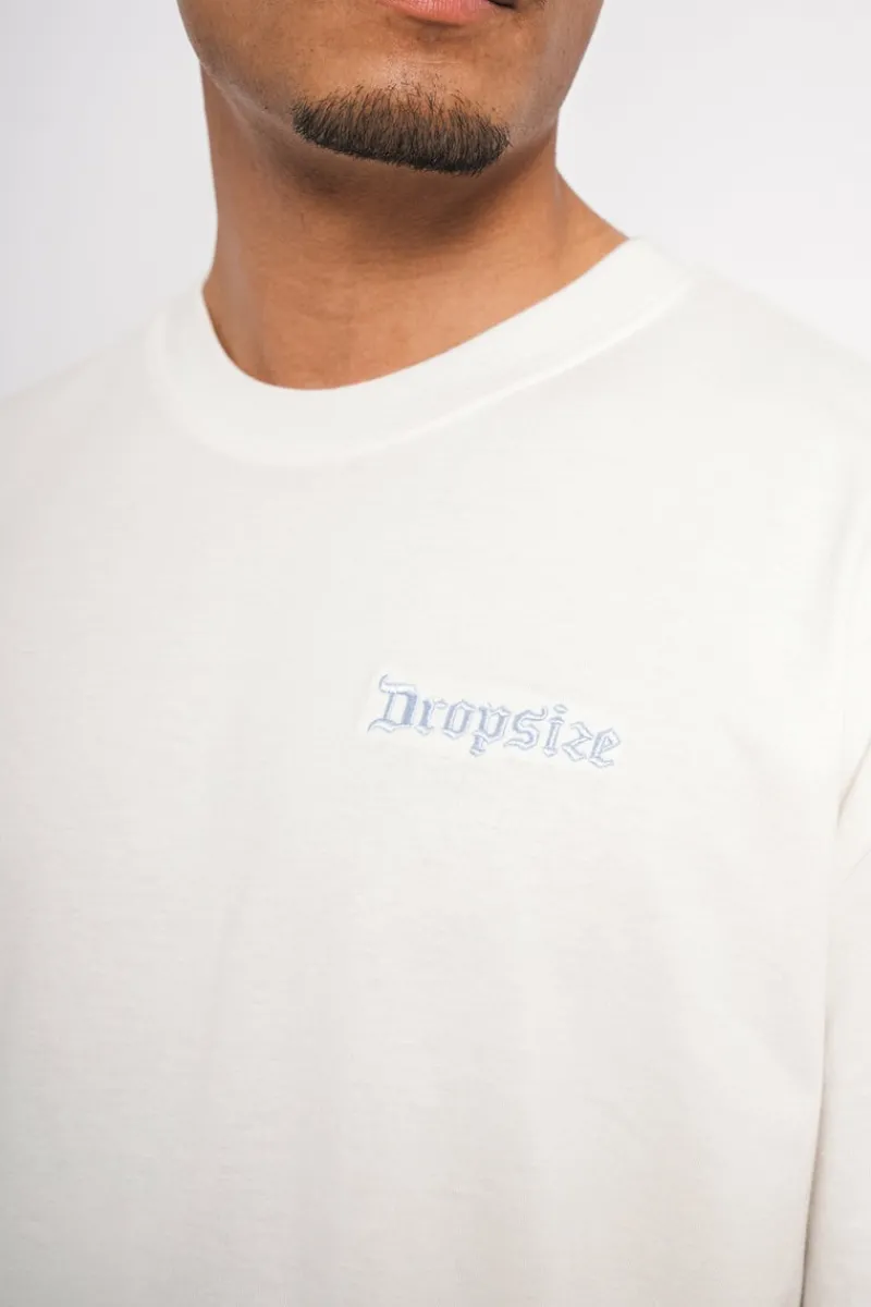 T-Shirt<Dropsize Heavy Overisze Embo T-Shirt Cream/Blue
