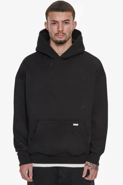 Hoodie<Dropsize Heavy Oversize Allover Embo Hoodie Black