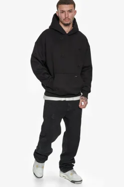 Hoodie<Dropsize Heavy Oversize Allover Embo Hoodie Black