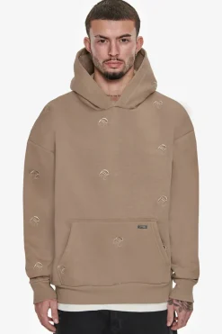 Hoodie<Dropsize Heavy Oversize Allover Embo Hoodie Silver Mink