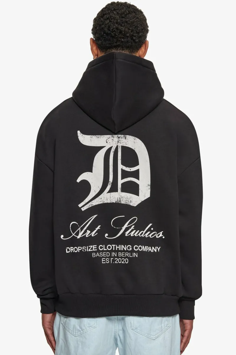 Hoodie<Dropsize Heavy Oversize Art Studios Hoodie Black