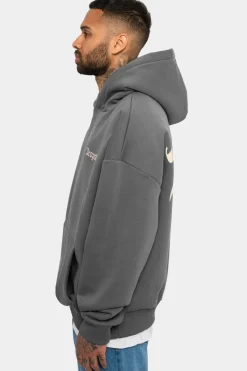 Hoodie<Dropsize Heavy Oversize Backprint Hoodie Grey