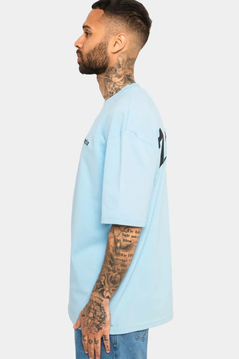 T-Shirt<Dropsize Heavy Oversize Backprint T-Shirt Baby Blue