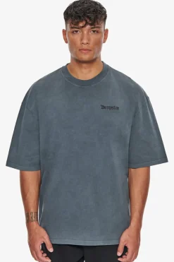 T-Shirt<Dropsize Heavy Oversize Backprint T-Shirt Washed Grey