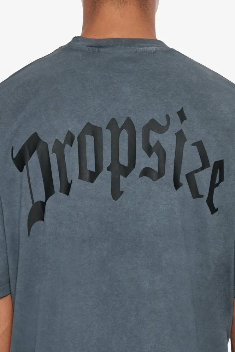T-Shirt<Dropsize Heavy Oversize Backprint T-Shirt Washed Grey
