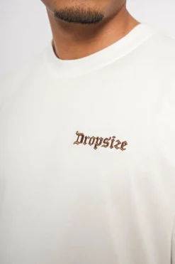T-Shirt<Dropsize Heavy Oversize Backprint T-Shirt Cream/Brown