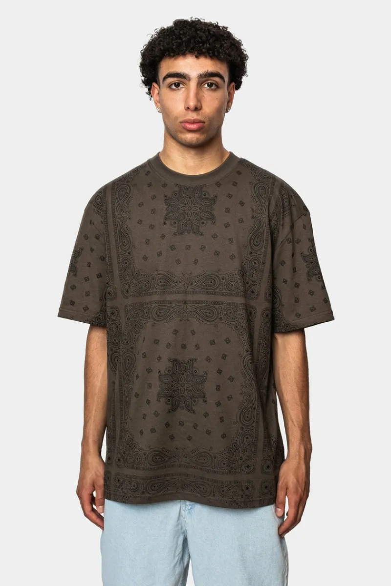 T-Shirt<Dropsize Heavy Oversize Bandana T-Shirt Major Brown