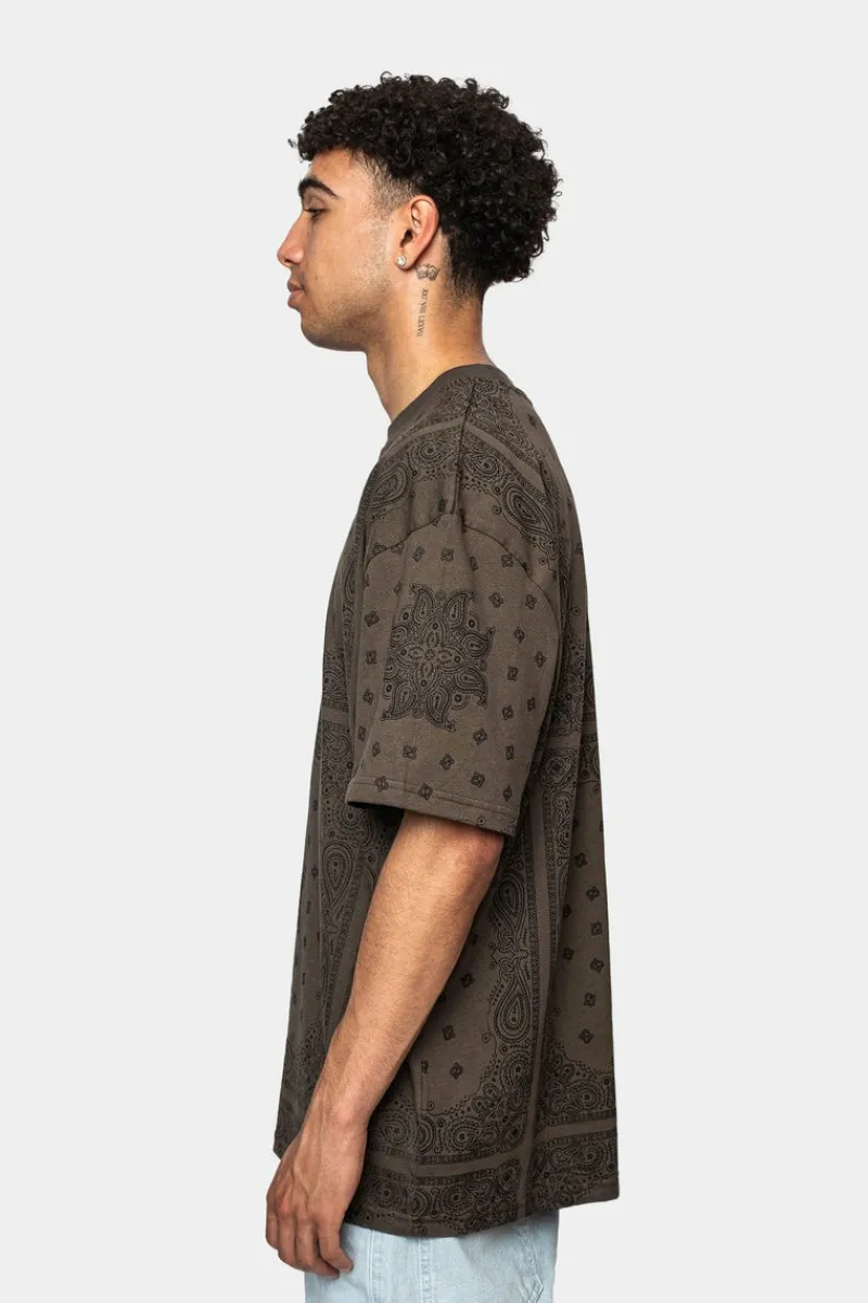 T-Shirt<Dropsize Heavy Oversize Bandana T-Shirt Major Brown