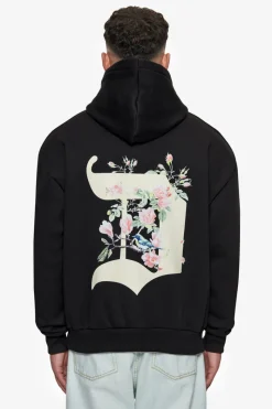 Hoodie<Dropsize Heavy Oversize Bird & Roses Hoodie Black